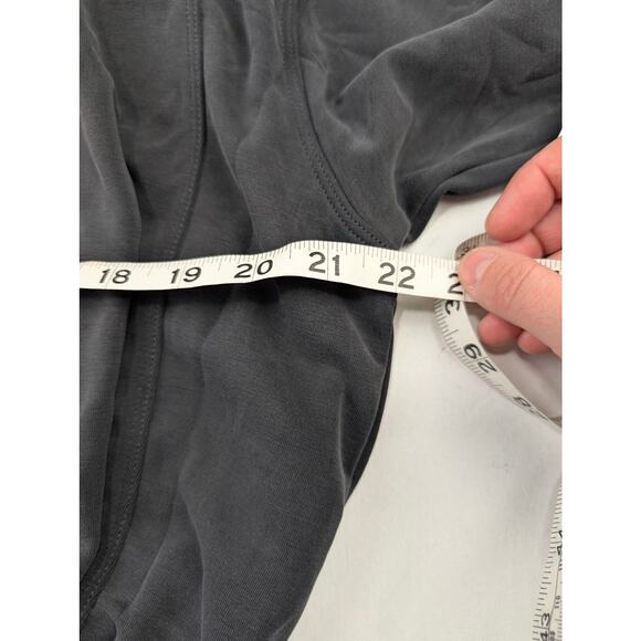 Athleta Women's Large Seasoft Bubble Hem Full Zip Hoodie Charcoal/Black - Picture 5 of 8